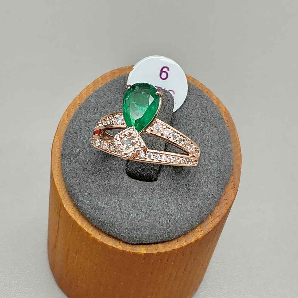Bomb Party Ring Women Green Magically Yours Lab Created Emerald Rose Gold Size 9